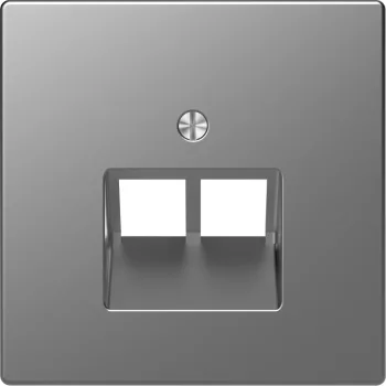   Schneider Electric Merten MEG4522-6036 fedlap, döntött kivitelű 2xRJ45 aljzathoz, feliratozható  acél - System-D (D-Life / D-Antik)