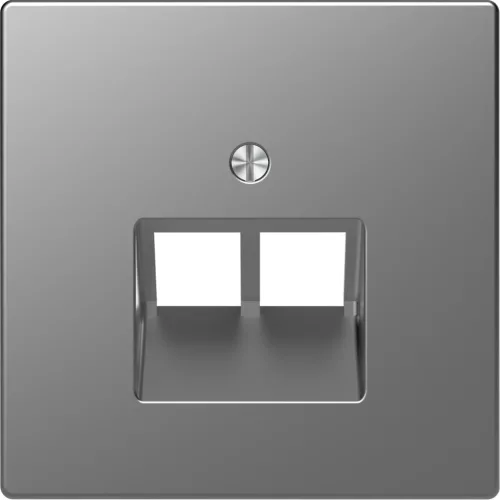 Schneider Electric Merten MEG4522-6036 fedlap, döntött kivitelű 2xRJ45 aljzathoz, feliratozható  acél - System-D (D-Life / D-Antik)