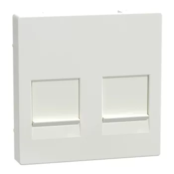   Schneider Electric Merten MEG4562-0319 fedlap, 2xRJ45 moduláris betétekhez  polárfehér - System-M (M-Plan / M-Pure / M-Smart)