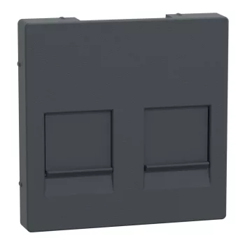 Schneider Electric Merten MEG4562-0414 Fedlap, 2xRJ45 moduláris betétekhez, System-M, antracit