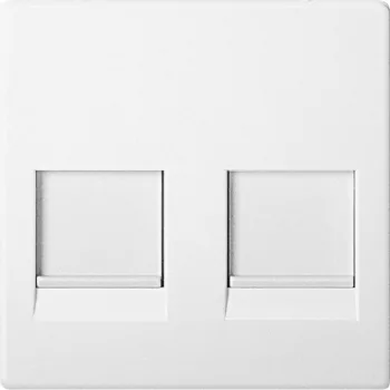 Schneider Electric Merten MEG4562-0419 Fedlap, 2xRJ45 moduláris betétekhez, System-M, mattfehér