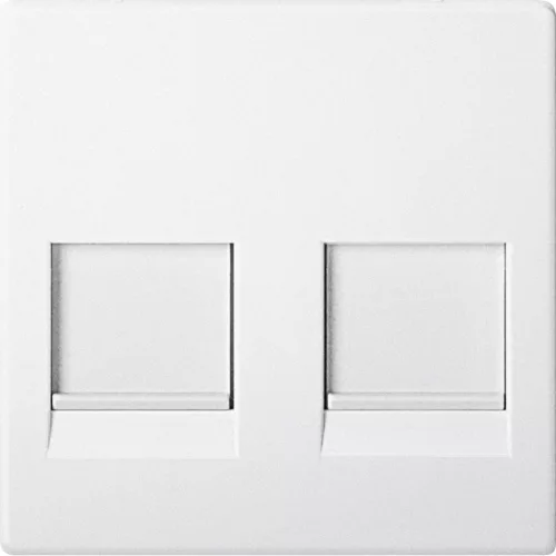 Schneider Electric Merten MEG4562-0419 Fedlap, 2xRJ45 moduláris betétekhez, System-M, mattfehér