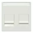 Schneider Electric Merten MEG4564-0319 fedlap, 2xRJ45 moduláris betétekhez, feliratozható  polárfehér - System-M (M-Plan / M-Pure / M-Smart)