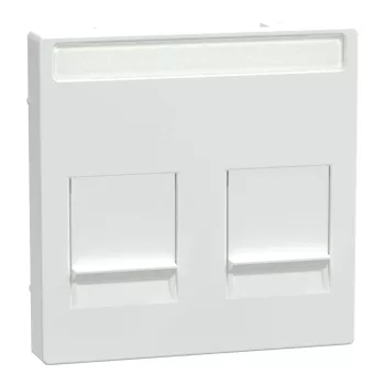   Schneider Electric Merten MEG4564-0325 fedlap, 2xRJ45 moduláris betétekhez, feliratozható  aktívfehér - System-M (M-Plan / M-Pure / M-Smart)