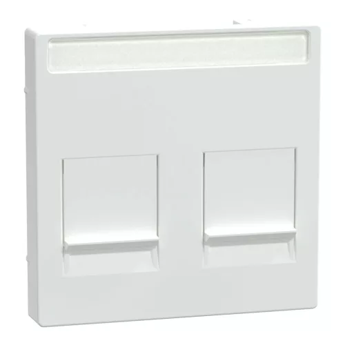Schneider Electric Merten MEG4564-0325 fedlap, 2xRJ45 moduláris betétekhez, feliratozható  aktívfehér - System-M (M-Plan / M-Pure / M-Smart)