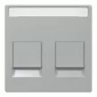 Schneider Electric Merten MEG4564-0460 Fedlap, 2xRJ45 moduláris betétekhez, feliratozható, System-M, alumínium