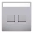 Schneider Electric Merten MEG4564-6036 Fedlap, 2xRJ45 moduláris betétekhez, feliratozható, System-D, acél