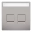 Schneider Electric Merten MEG4564-6050 Fedlap, 2xRJ45 moduláris betétekhez, feliratozható, System-D, nikkel