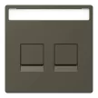 Schneider Electric Merten MEG4564-6052 Fedlap, 2xRJ45 moduláris betétekhez, feliratozható, System-D, mokka