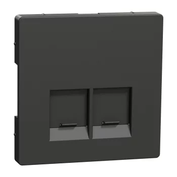 Schneider Electric Merten MEG4572-6034 Fedlap, 2xRJ45 aljzathoz, System-D, antracit