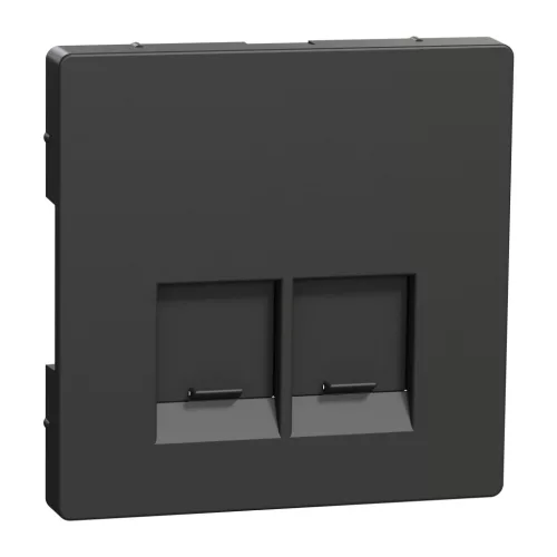 Schneider Electric Merten MEG4572-6034 Fedlap, 2xRJ45 aljzathoz, System-D, antracit