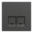 Schneider Electric Merten MEG4572-6034 Fedlap, 2xRJ45 aljzathoz, System-D, antracit