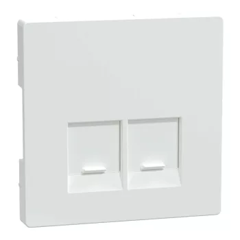   Schneider Electric Merten MEG4572-6035 fedlap, 2xRJ45 aljzathoz  lótuszfehér - System-D (D-Life / D-Antik)