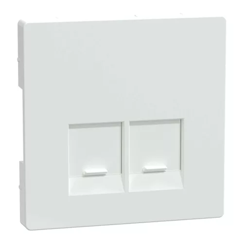 Schneider Electric Merten MEG4572-6035 fedlap, 2xRJ45 aljzathoz  lótuszfehér - System-D (D-Life / D-Antik)
