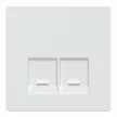 Schneider Electric Merten MEG4572-6035 Fedlap, 2xRJ45 aljzathoz, System-D, lótuszfehér