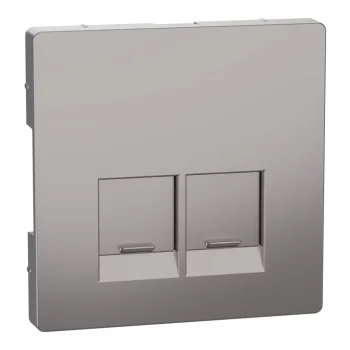 Schneider Electric Merten MEG4572-6050 Fedlap, 2xRJ45 aljzathoz, System-D, nikkel