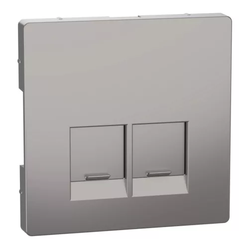 Schneider Electric Merten MEG4572-6050 Fedlap, 2xRJ45 aljzathoz, System-D, nikkel