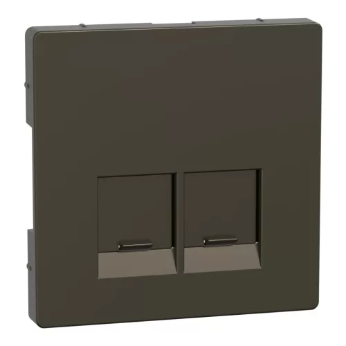 Schneider Electric Merten MEG4572-6052 Fedlap, 2xRJ45 aljzathoz, System-D, mokka