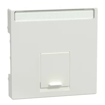   Schneider Electric Merten MEG4573-0319 fedlap, 1xRJ45 aljzathoz, feliratozható  polárfehér - System-M (M-Plan / M-Pure / M-Smart)