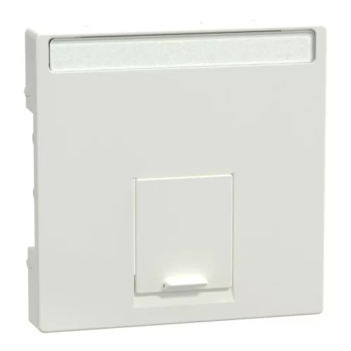 Schneider Electric Merten MEG4573-0319 fedlap, 1xRJ45 aljzathoz, feliratozható  polárfehér - System-M (M-Plan / M-Pure / M-Smart)