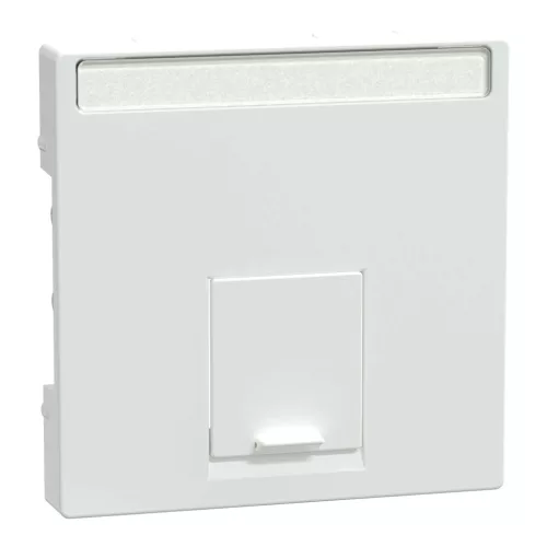 Schneider Electric Merten MEG4573-0325 Fedlap, 1xRJ45 aljzathoz, feliratozható, System-M, aktívfehér