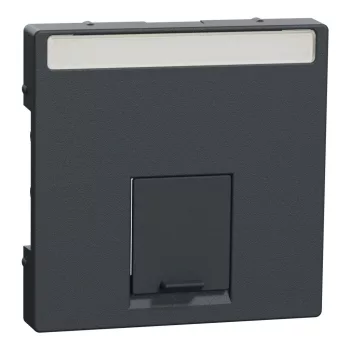   Schneider Electric Merten MEG4573-0414 fedlap, 1xRJ45 aljzathoz, feliratozható  antracit - System-M (M-Plan / M-Pure / M-Smart)