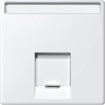   Schneider Electric Merten MEG4573-0419 fedlap, 1xRJ45 aljzathoz, feliratozható  mattfehér - System-M (M-Plan / M-Pure / M-Smart)