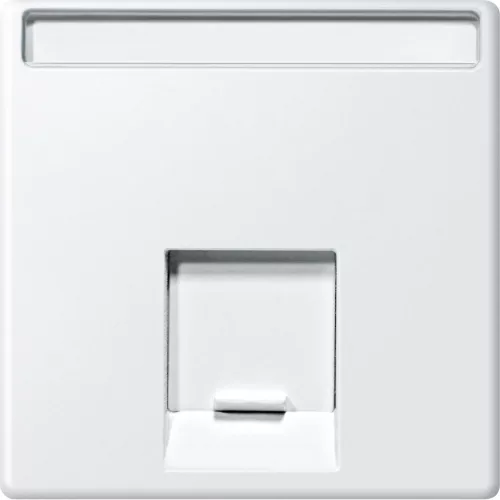 Schneider Electric Merten MEG4573-0419 fedlap, 1xRJ45 aljzathoz, feliratozható  mattfehér - System-M (M-Plan / M-Pure / M-Smart)