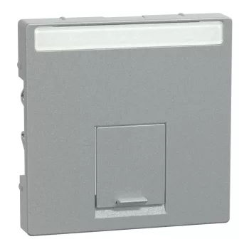 Schneider Electric Merten MEG4573-0460 Fedlap, 1xRJ45 aljzathoz, feliratozható, System-M, alumínium