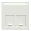 Schneider Electric Merten MEG4574-0319 fedlap, 2xRJ45 aljzathoz, feliratozható  polárfehér - System-M (M-Plan / M-Pure / M-Smart)