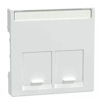   Schneider Electric Merten MEG4574-0325 fedlap, 2xRJ45 aljzathoz, feliratozható  aktívfehér - System-M (M-Plan / M-Pure / M-Smart)