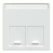 Schneider Electric Merten MEG4574-0325 Fedlap, 2xRJ45 aljzathoz, feliratozható, System-M, aktívfehér