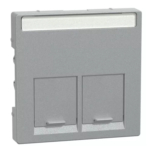 Schneider Electric Merten MEG4574-0460 Fedlap, 2xRJ45 aljzathoz, feliratozható, System-M, alumínium