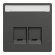 Schneider Electric Merten MEG4574-6034 Fedlap, 2xRJ45 aljzathoz, feliratozható, System-D, antracit