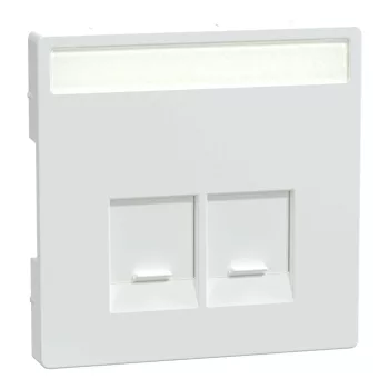   Schneider Electric Merten MEG4574-6035 fedlap, 2xRJ45 aljzathoz, feliratozható  lótuszfehér - System-D (D-Life / D-Antik)