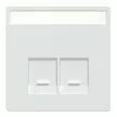 Schneider Electric Merten MEG4574-6035 fedlap, 2xRJ45 aljzathoz, feliratozható  lótuszfehér - System-D (D-Life / D-Antik)