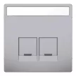 Schneider Electric Merten MEG4574-6036 Fedlap, 2xRJ45 aljzathoz, feliratozható, System-D, acél