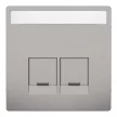 Schneider Electric Merten MEG4574-6050 Fedlap, 2xRJ45 aljzathoz, feliratozható, System-D, nikkel