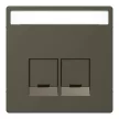 Schneider Electric Merten MEG4574-6052 Fedlap, 2xRJ45 aljzathoz, feliratozható, System-D, mokka