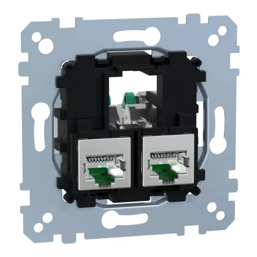 Schneider Electric Merten MEG4576-0022 2xRJ45 Cat6 STP aljzat, fedlap és keret nélkül