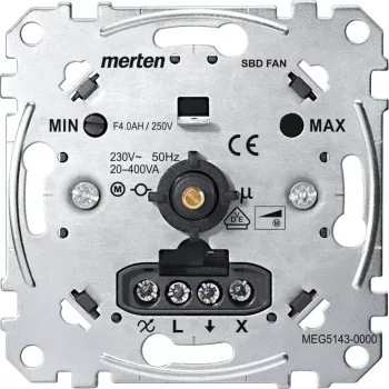   Schneider Electric Merten MEG5143-0000 fordulatszám-szabályzó AC 250 V, 50-60 Hz, max. 2 A, 20 - 400 VA, süllyesztett, burkolat és keret nélkül