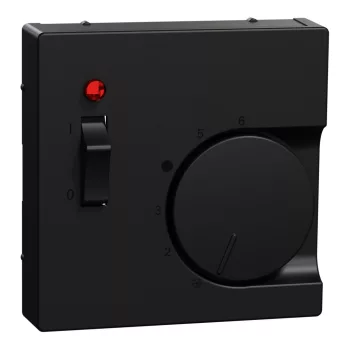   Schneider Electric Merten MEG5760-0403 fedlap kapcsolóval ellátott szobatermosztátokhoz  fekete - System-M (M-Plan / M-Pure / M-Smart)