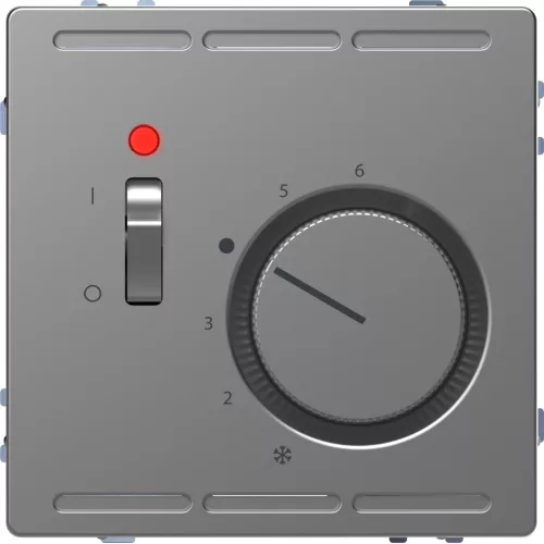 Schneider Electric Merten MEG5761-6036 Szobatermosztát kapcsolóval 10 A 24V AC  acél - System-D (D-Life / D-Antik)