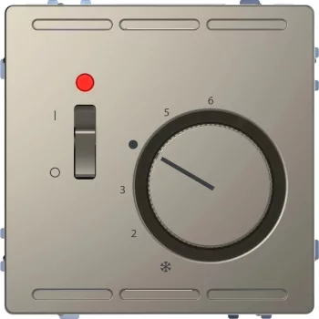   Schneider Electric Merten MEG5761-6050 Szobatermosztát kapcsolóval 10 A 24V AC  nikkel - System-D (D-Life / D-Antik)