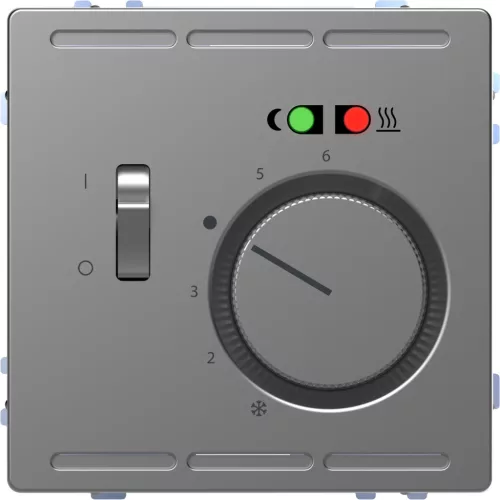 Schneider Electric Merten MEG5764-6036 padlótermosztát 10A 250V AC  acél - System-D (D-Life / D-Antik)