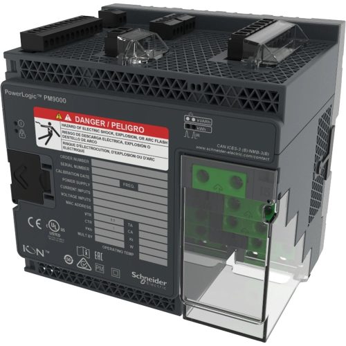 Schneider Electric METSEION95030 PowerLogic™ ION9000T hálózatanalizátor, nagysebességű zavarérzékelés, DIN sínes, kijelző nélkül és harver készlettel