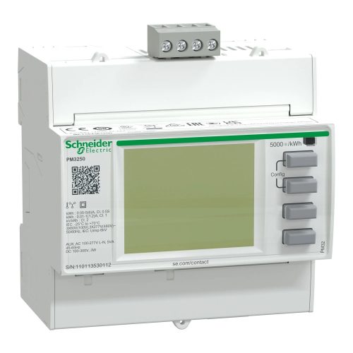 Schneider Electric METSEPM3250 Teljesítménymérő I,In,U,V,PQS,E,PF,Hz,átlag, MODBUS