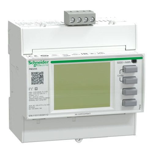 Schneider Electric METSEPM3255 Teljesítménymérő I,In,U,V,PQS,E,PF,Hz,átlag, MODBUS, memória