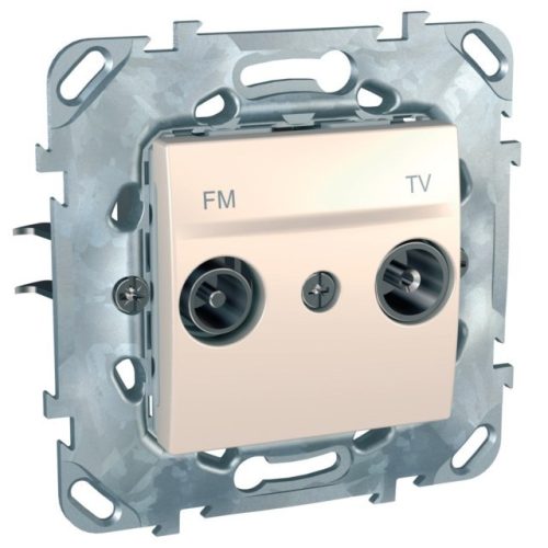 Schneider Unica MGU50.451.25Z TV/R aljzat, végzáró, 1 dB, csillagpontos rendszerekhez, krém burkolattal, keret nélkül, süllyesztett