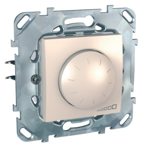 Schneider Unica MGU50.511.25Z forgatógombos fényerőszabályzó, krém burkolattal, 40-400 W/VA, váltókapcsolásba köthető, keret nélkül, süllyesztett, 250V